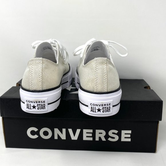 Converse ChuckTaylor AS Low Canvas Platform Gold Women's Size 10 568630C - Picture 6 of 10